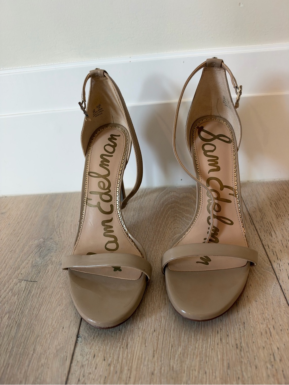 Sam Edelman Patti Ankle Strap Sandal Strappy Heels in Beige
